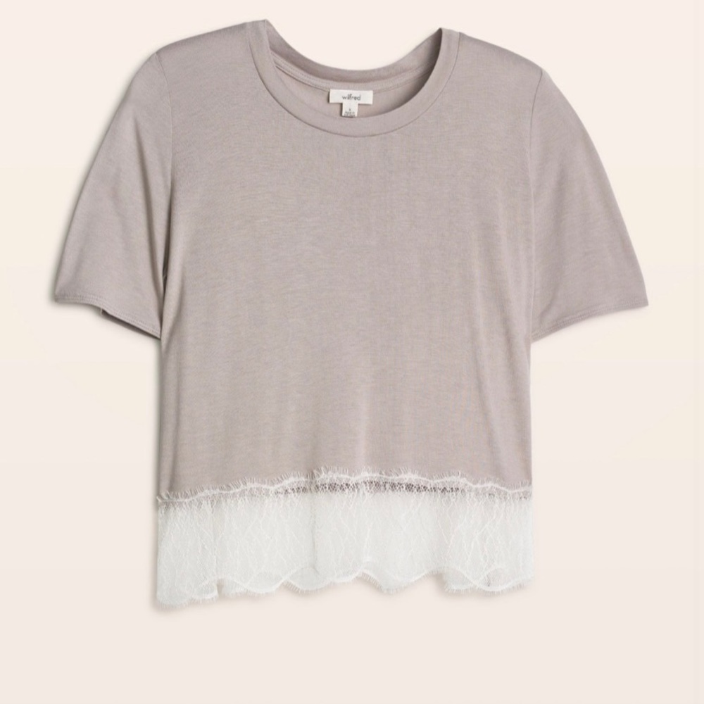 Aritzia Wilfred bourdon t shirt blouse lace